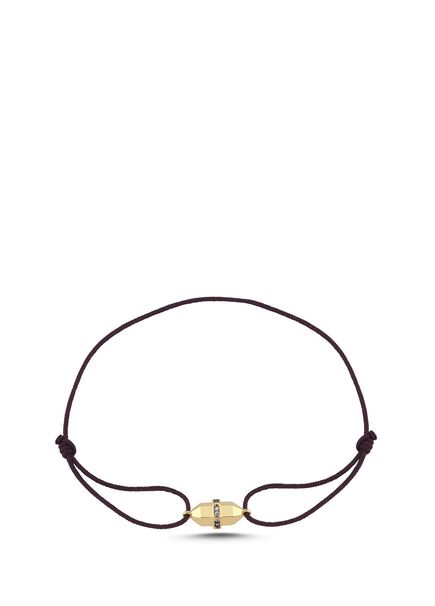 Bullet Thread Purple Diamond Men's Gold Bracelet