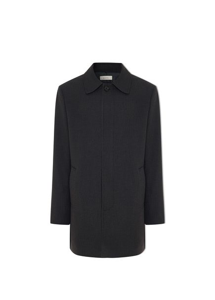 Deco Burgundy Check Regular Fit Men's Coat