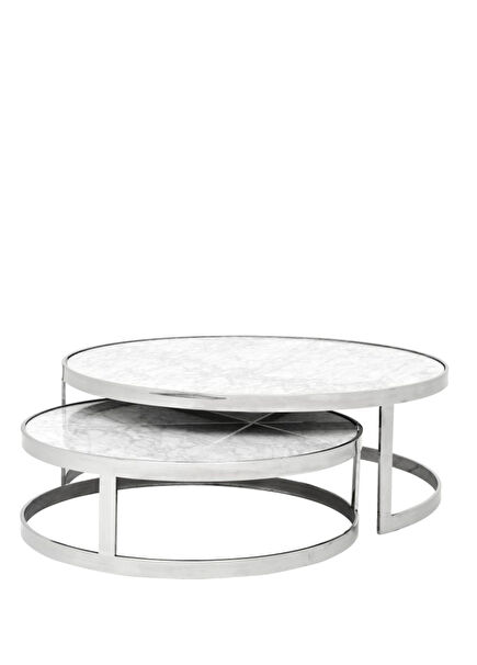 Fletcher Marble Steel Small Coffee Table