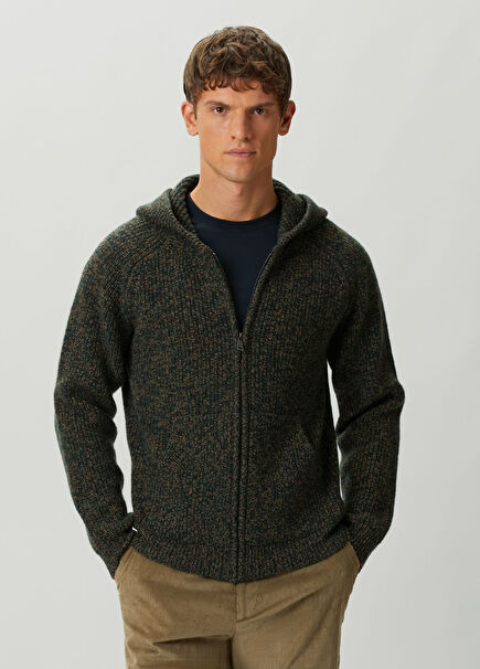 Khaki Wool Cardigan