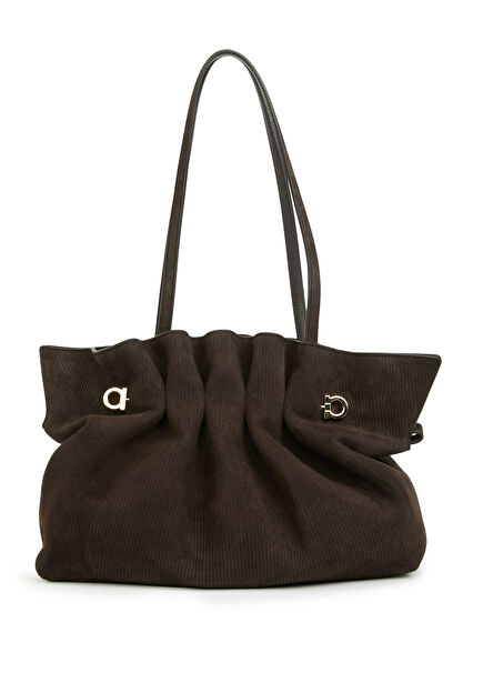 Dumpling Koyu Kahverengi Kadın Süet Çanta