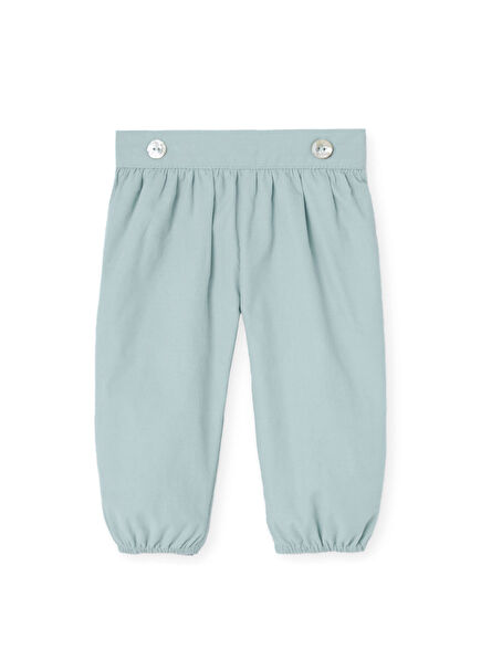 Green Cotton Baby Girl Pants