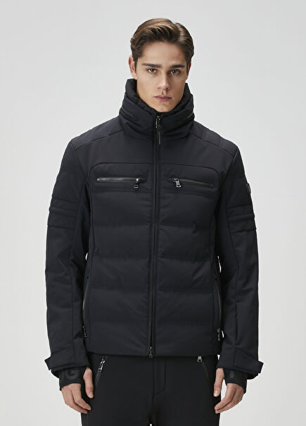 Minho Black Hooded Puff Ski Jacket