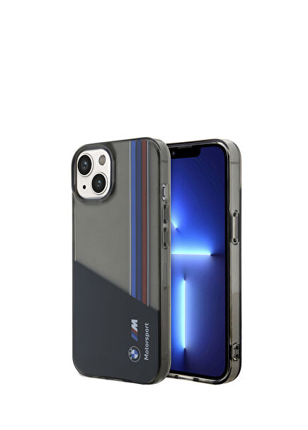 iPhone 15 Yarı Transparan M Dizayn Çizgili Telefon Kılıfı
