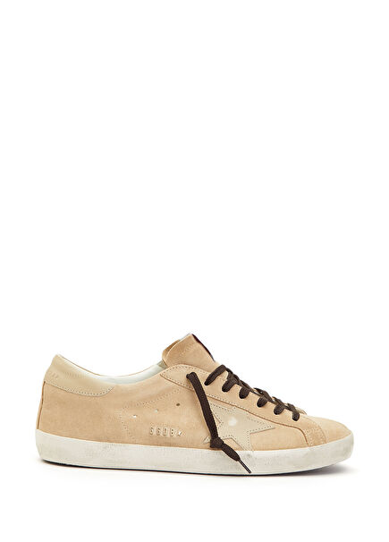 Super Star Beige Men's Leather Sneakers
