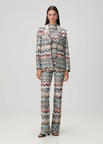 Zikzak Desenli Pantolon