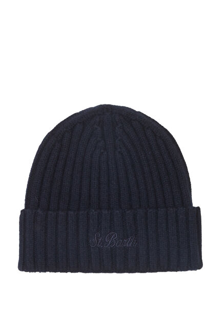 Navy Blue Men's Wool Beanie