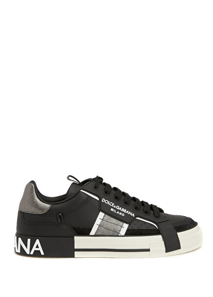2.Zero Black Men's Leather Sneakers