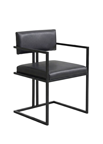 Tush Black Metal Dining Room Chair