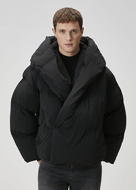 Black Hooded Puff Coat