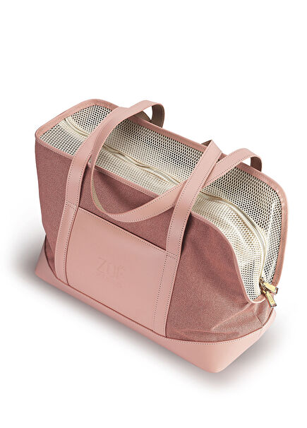 Pink Leather Dog Carrier Bag