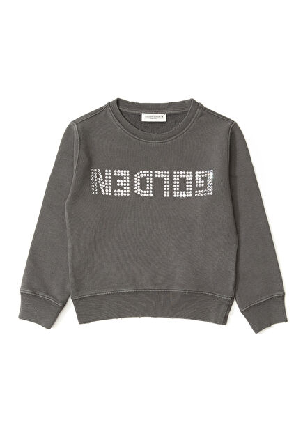 Anthracite Logo Printed Girls Sweatshirt