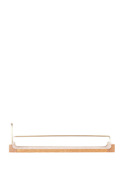 Honey Gold Eskitme Detaylı Meşe Ahşap Orta Boy Uçan Raf 