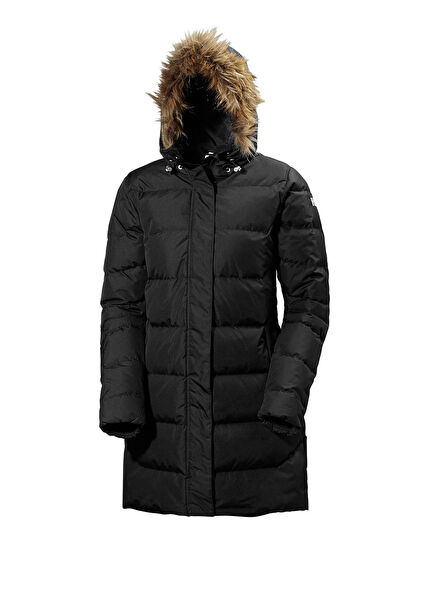 W Aden Down Black Kapüşonlu Kadın Parka