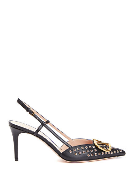Sling Black Leather Pump