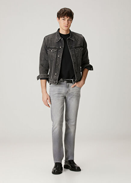 Açık Gri Jean Pantolon