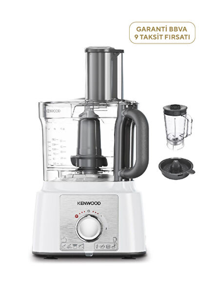 FDP65.450WH 1000 Watt Multipro Express 3 Lt Bowl Capacity Silver Food Processor 