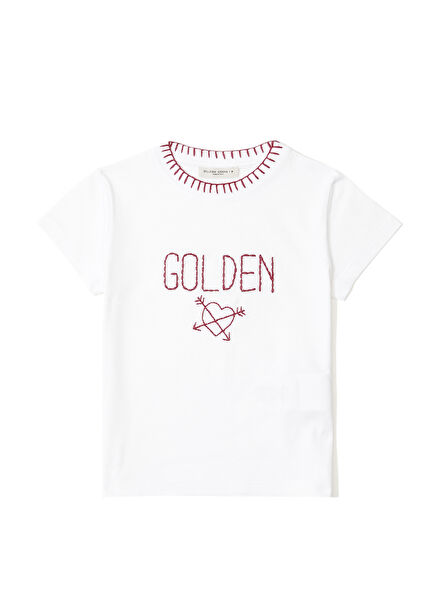White Logo Girls' T-shirt