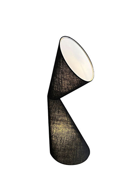 Konik Siyah Kumaş Metal Lambader 