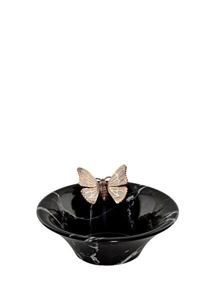 Butterfly Detail Marble Decorative Bowl