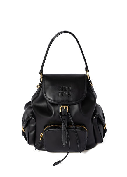 Siyah Deri Kadın Sırt Çantası