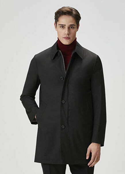 Black Wool Top Coat