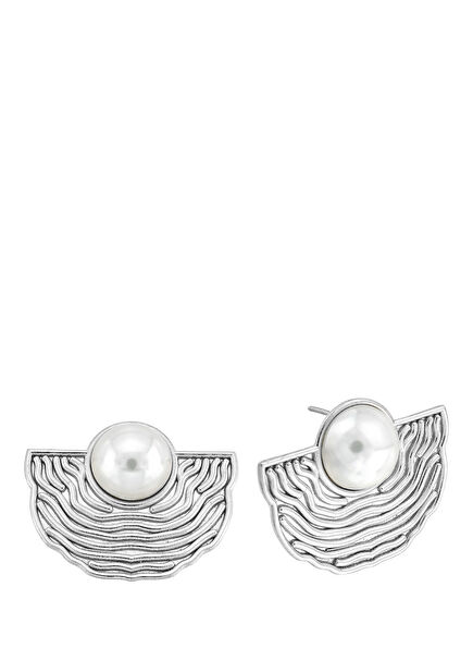 Deniz İncili Kadın Gümüş Küpe