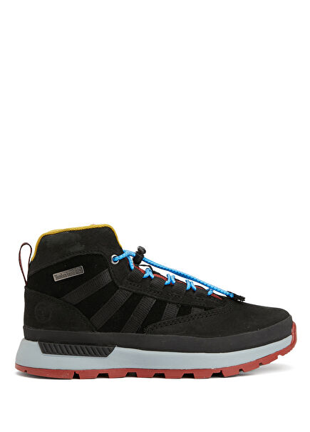Euro Trekker Black Unisex Kids Leather Sneaker