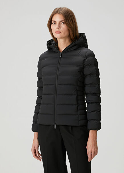 Alete Black Hooded Jacket