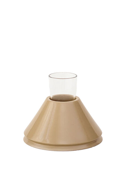 Crescendo Bej Ahşap Mini Konik A Vazo