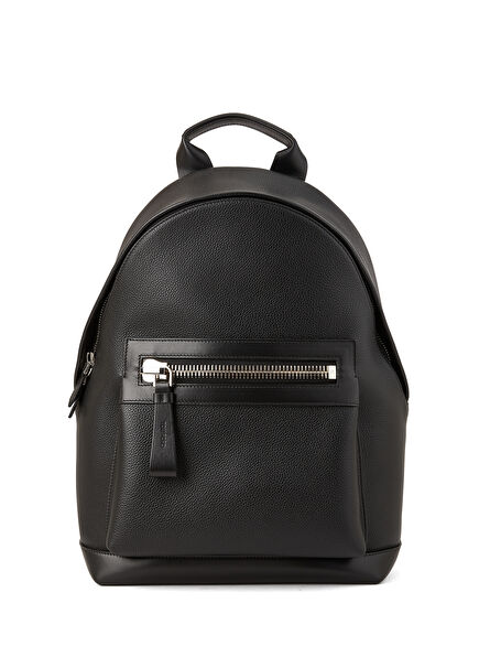 Black Mens Leather Backpack