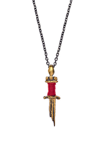 Simple Gold Plated 925 Sterling Silver Sword Necklace