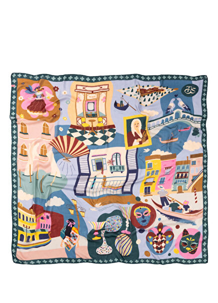 Venetian Colorful Printed Modal Women's Shawl