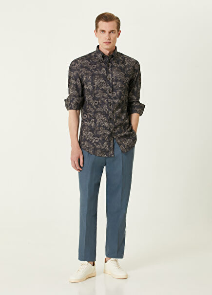 Dark Blue Linen Pants