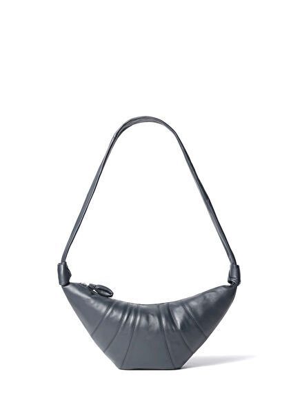 Medium Croissant Lacivert Erkek Deri Çanta