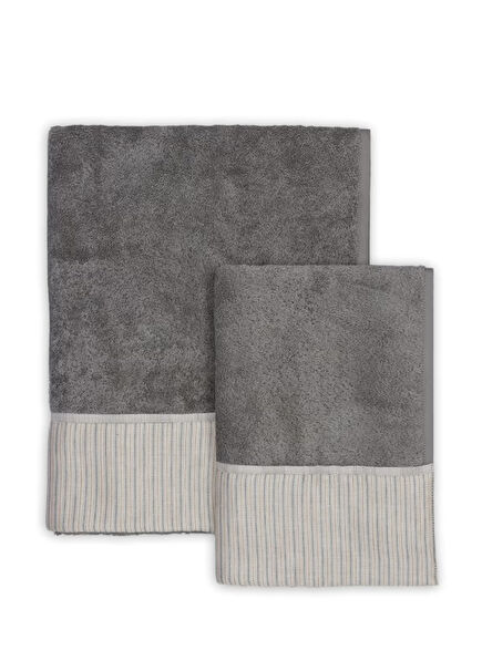 Petty Dove Grey Cotton 2-Piece Towel Set