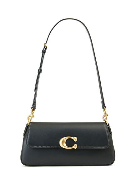 Jet Black Women's Leather Shoulder Bag