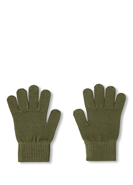 Khaki Soft Knit Boys' Gloves
