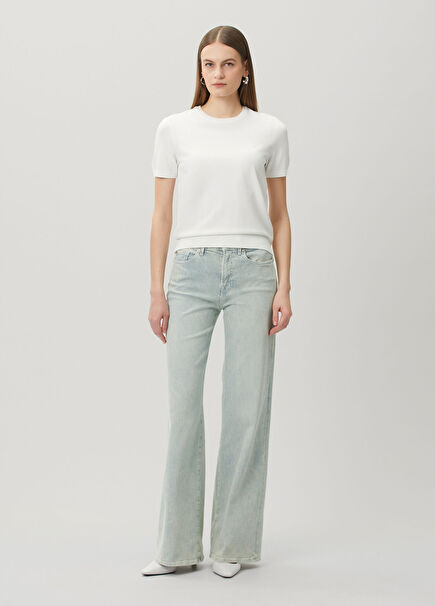 Lotta Açık Mavi Wide Leg Jean Pantolon