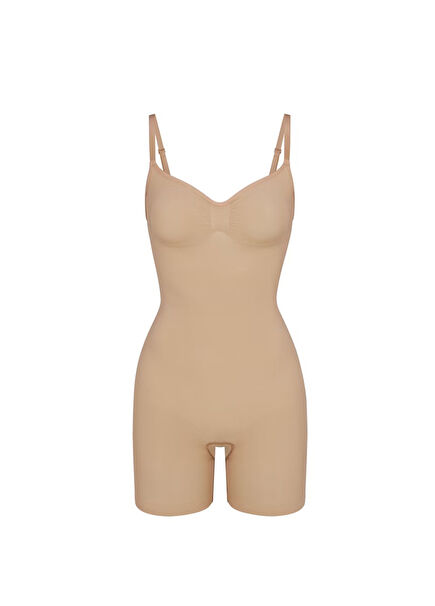 Mid Thigh Dark Beige Bodysuit