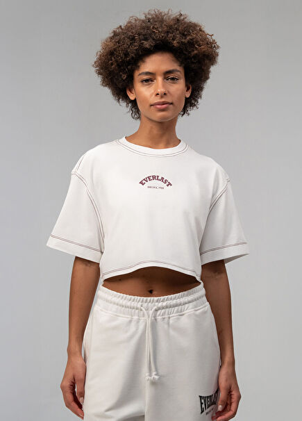 Graphic Collection Beyaz Comfort Fit Kısa Kollu Kadın T-Shirt