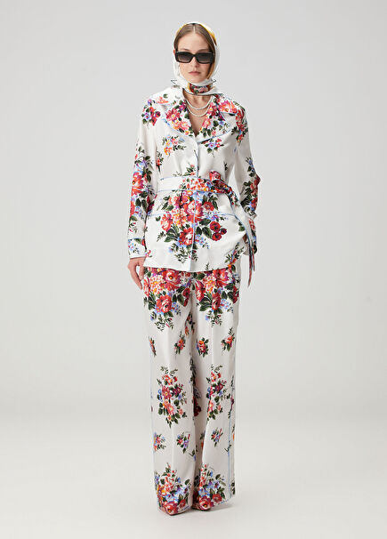 Re Edition 2000 Floral Print Silk Trousers