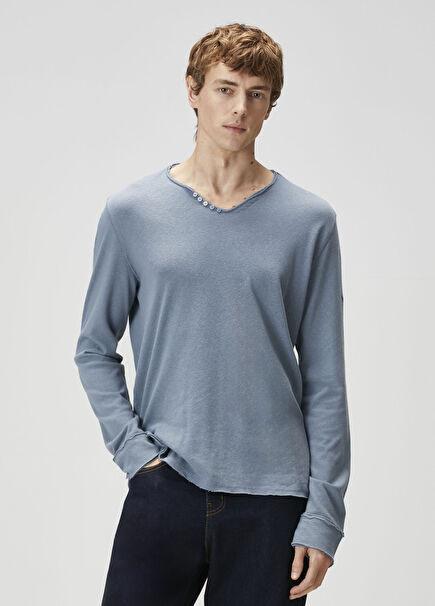 Monastir Açık Mavi Uzun Kollu T-shirt