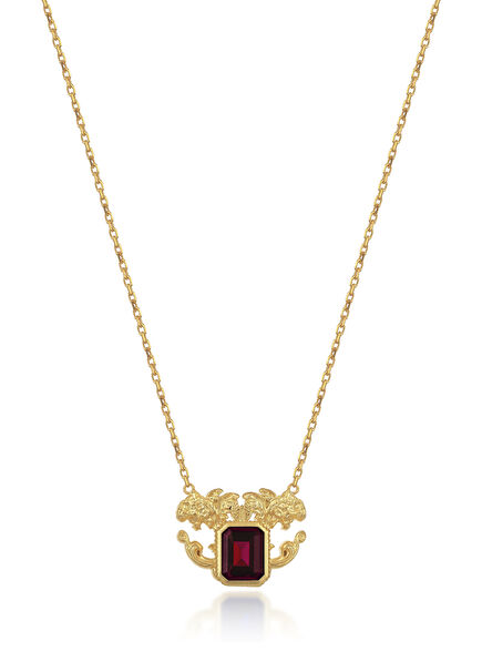 Paris Red 18K Gold Plated Silver Necklace