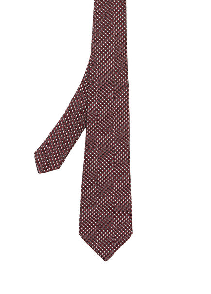 Maroon Patterned Silk Tie