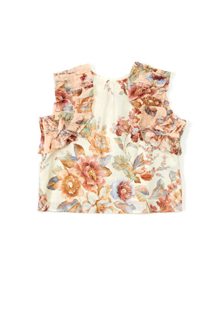 Floral Print Girl's Blouse
