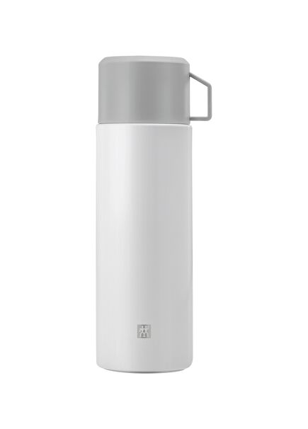 White Thermos with Thermo Mug 1 lt