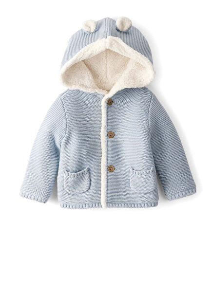 Blue Hooded Baby Boy Cardigan