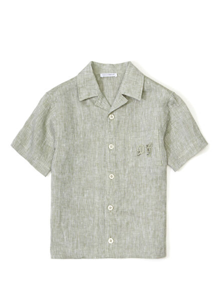 Green Boys Linen Shirt