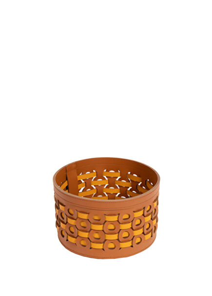 Taba Sarı Deri Sepet